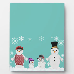 Placa Expositora familia snowman