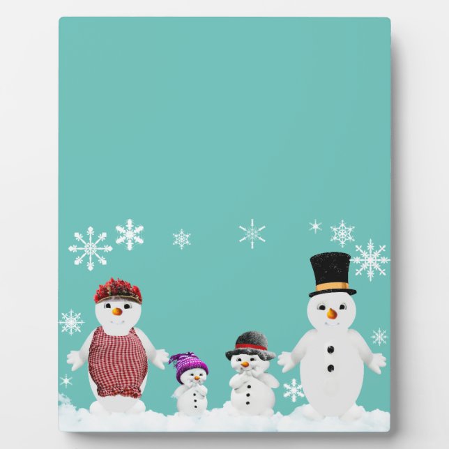Placa Expositora familia snowman (Frente)