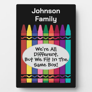 Placa Expositora Familia Somos todos diferentes pero encajamos en c