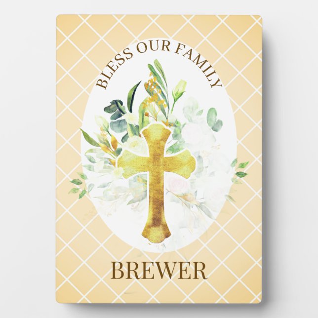 Placa Expositora Family Blessing Christian Gift Plaque (Frente)