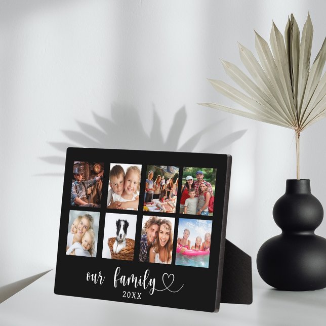 Placa Expositora Family photo collage black love heart script (Subido por el creador)