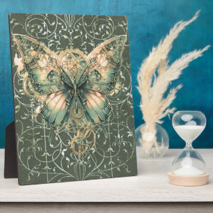 Placa Expositora Fancy Green Steampunk Butterfly Tabletop