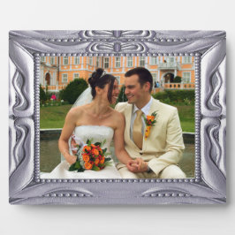 Placa Expositora Fancy Silver Frame Add Photo Here Plaque