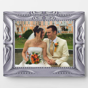 Placa Expositora Fancy Silver Frame Add Photo Here Plaque