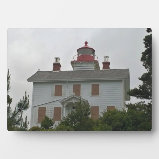 Placa Expositora Faro de la bahía de Yaquina, OR (Frente)