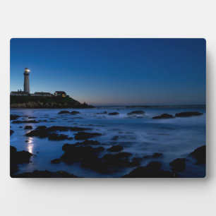 Placa Expositora Faro de puntos de pichón Half Moon Bay, Ca
