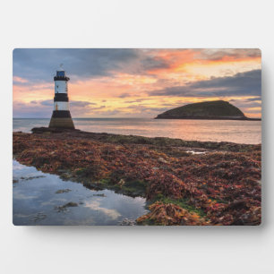 Placa Expositora Faro Penmon Sunrise Isla Puffin