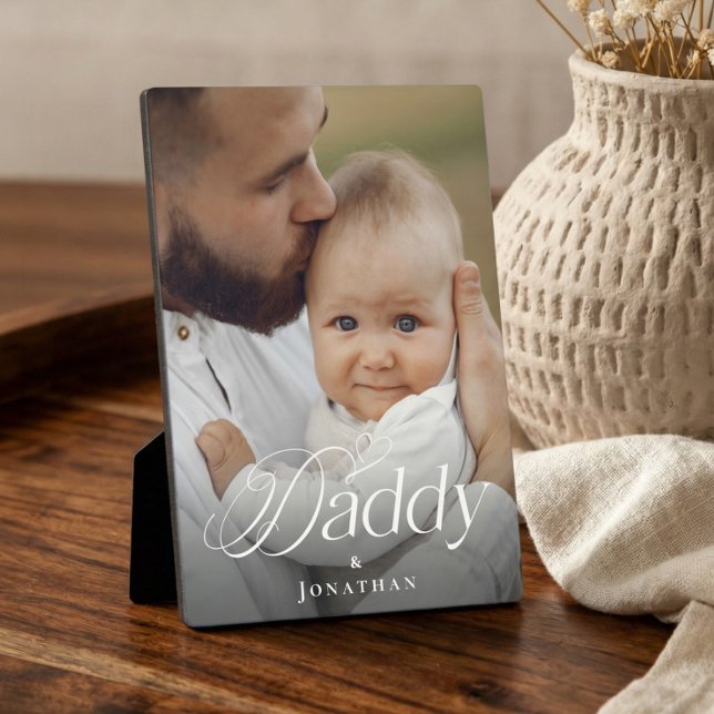 Placa Expositora Father’s Day Daddy & Baby Personalized Photo Gift (Father’s Day Daddy & Baby Personalized Photo Gift Plaque)