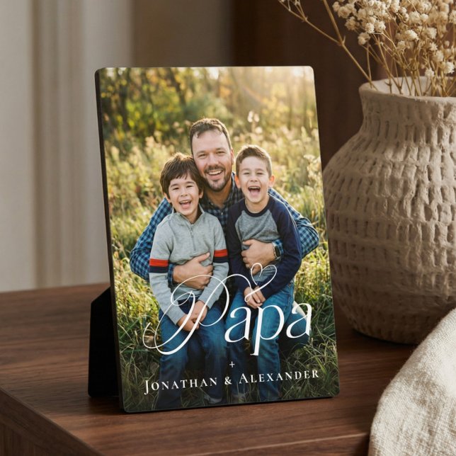 Placa Expositora Father’s Day Papa & kids Personalized Photo Gift (Father’s Day Papa & kids Personalized Photo Gift Plaque)