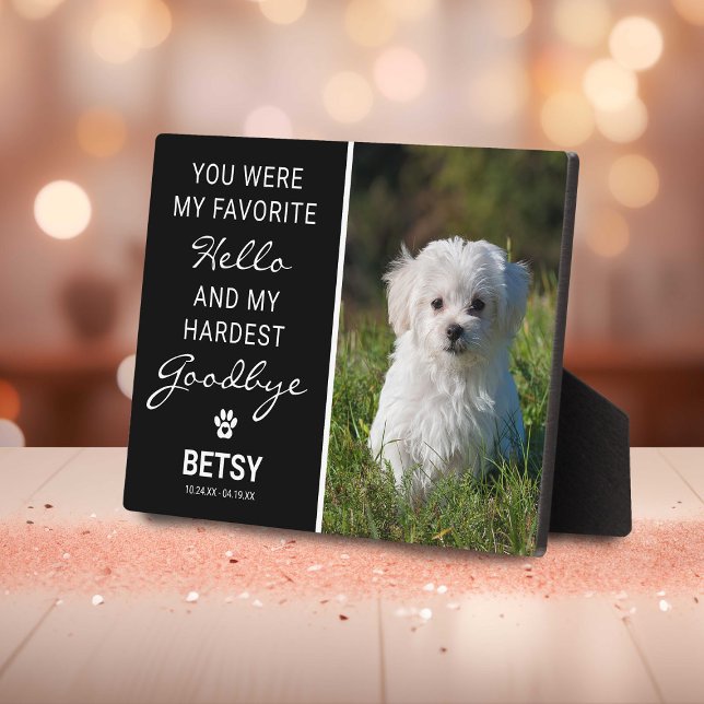 Placa Expositora Favorito Hola | Dificil Adiós Memorial de Mascotas (Subido por el creador)