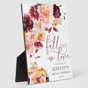 Placa Expositora Faye Fall In Love Bridal Shower Welcome Sign