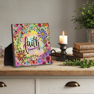 Placa Expositora Fe floral caprichosa de la bonito