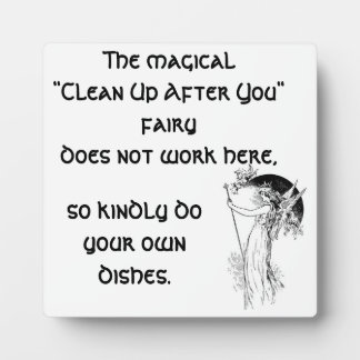 Placa Expositora Fe mágica de "Limpiar después de ti"