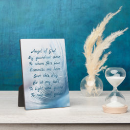 Placa Expositora Feather Angel of God Christian Prayer