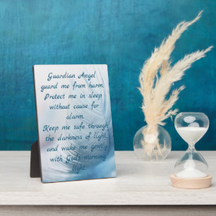 Placa Expositora Feather Guardian Angel Christian Bedtime Prayer