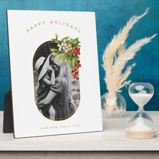 Placa Expositora Felices fiestas Personalizado Foto Navidades famil (Lado)