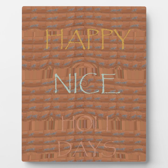 Placa Expositora Felices vacaciones impresión de arte de cebra (Frente)