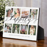 Placa Expositora Felicidad por el Collage de fotos Boda de los reci<br><div class="desc">Placa especial personalizada de collage de fotos de bodas recién casados para mostrar sus propias fotos y recuerdos de bodas especiales. Nuestro diseño presenta un sencillo diseño de cuadrícula de color de 8 fotos con "Feliz eterno después" diseñado en un hermoso emparejamiento de texto de escritura negra manuscrita. Cada foto...</div>