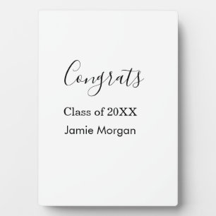 Placa Expositora Felicidades clase de graduación 20XX nombre simple