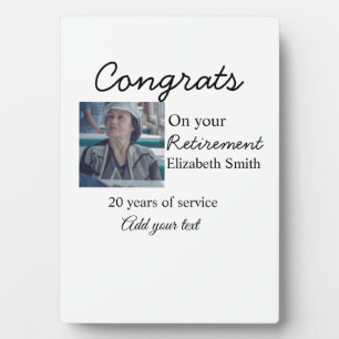 Placa Expositora Felicidades por tu retiro añada fecha de foto