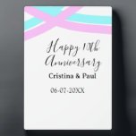 Placa Expositora Feliz 10º aniversario nombre de boda simple minima<br><div class="desc">diseño</div>