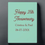Placa Expositora Feliz 25 aniversario boho pastel verde malva retr<br><div class="desc">diseño</div>