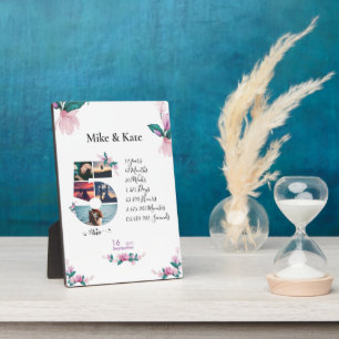 Placa Expositora Feliz 5° Aniversario, collage de fotos Personaliza