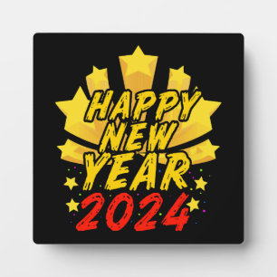 Placa Expositora Feliz Año Nuevo 2024 