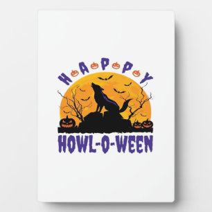 Placa Expositora Feliz Aullido O Ween Aullando Halloween Perro Esen