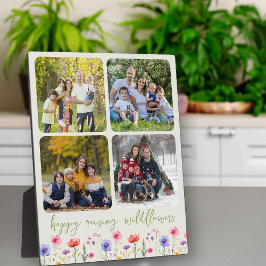 Placa Expositora Feliz aumento de flores silvestres para el verde d