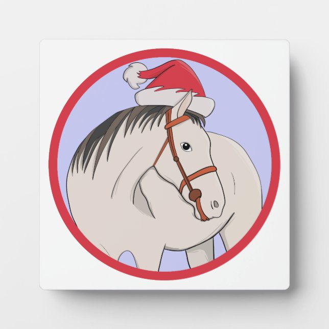 Placa Expositora Feliz caballo navideño (Frente)