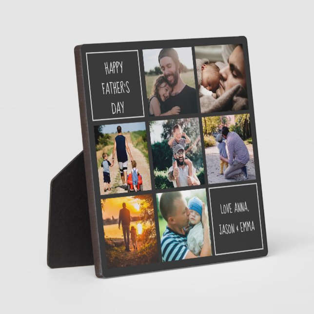 Placa Expositora Feliz collage de fotos del día del padre, te quere (Anverso)