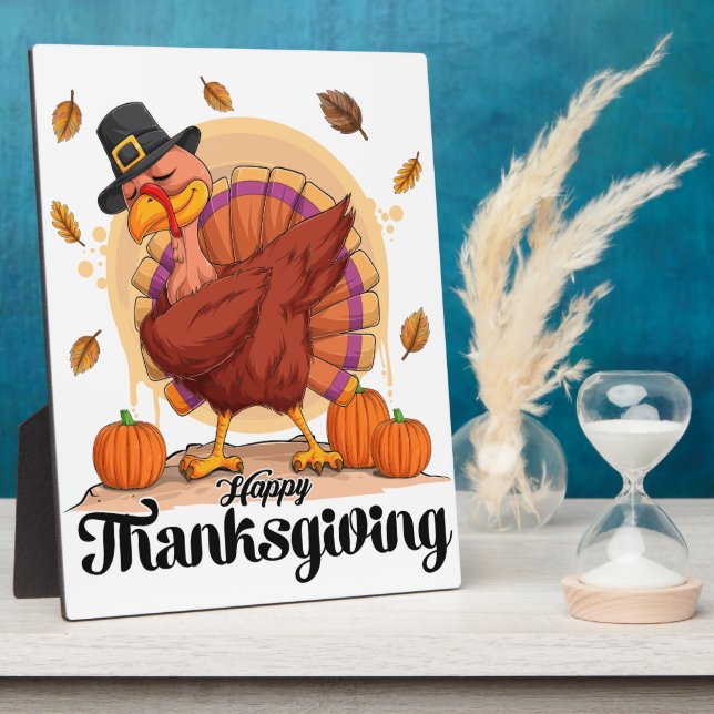 Placa Expositora Feliz Día de Acción de Gracias (Lado)