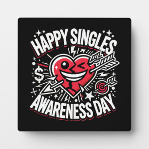 Placa Expositora Feliz Día de Conciencia de los Solteros, Día de Sa