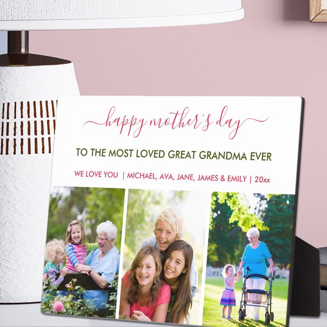 Placa Expositora Feliz Día de la Madre Gran Abuela 3 Personalizado  (Subido por el creador)