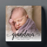 Placa Expositora Feliz Día de la Madre, guión de Moda de la abuela<br><div class="desc">Un keepsake personalizado para celebrar a la abuela en el día de la madre con tu foto favorita</div>