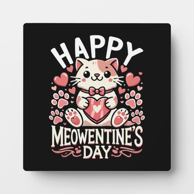 Placa Expositora Feliz Día de Meowentine - El día de San Valentín d (Frente)