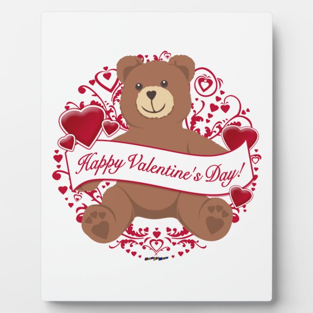 Placa Expositora ¡Feliz Día de San Valentín! Oso de peluche (Frente)