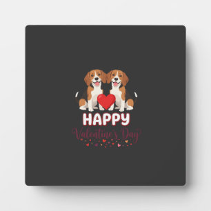 Placa Expositora Feliz día de San Valentín pareja de Beagle