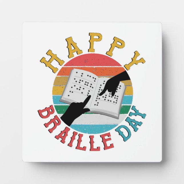 Placa Expositora Feliz Día del Braille (Frente)