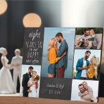 Placa Expositora Feliz día después de cualquier foto de aniversario<br><div class="desc">Placa fotográfica del Aniversario del boda que puedes personalizar con 5 de tus fotos y personalizar favoritos durante cualquier número de años. El texto dice "# años para nuestro feliz siempre después" y la plantilla está preparada para que usted añada el año del aniversario, su nombre y fecha establecidos. El...</div>