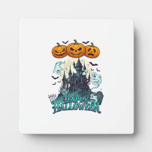 Placa Expositora Feliz Halloween Castillo Embrujado Calabazas Fanta