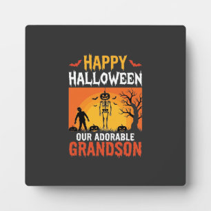 Placa Expositora Feliz Halloween Nieto Esqueleto Calabaza