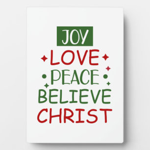 Placa Expositora Feliz Navidad Alegría Amo Paz Creer