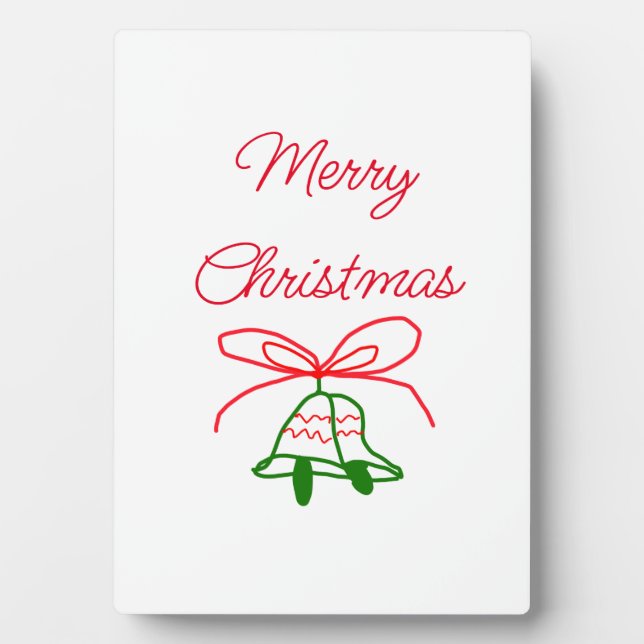 Placa Expositora Feliz Navidad arcos rojos con campanas de jingle v (Frente)