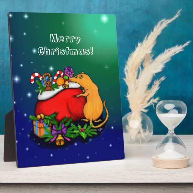 Placa Expositora Feliz Navidad con el príncipe rata (Lado)