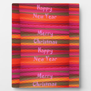 Placa Expositora Feliz Navidad Feliz Año Nuevo Diseño de Colores