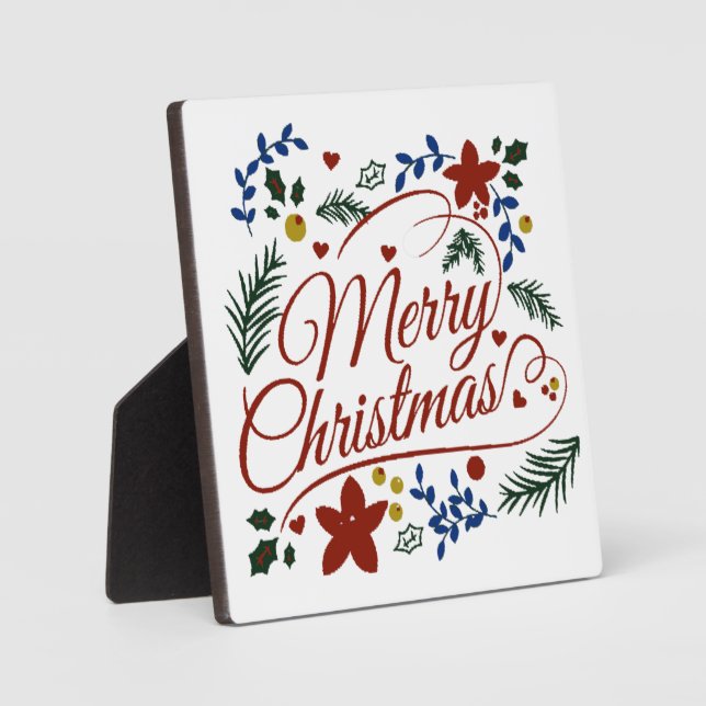 Placa Expositora Feliz Navidad floral (Anverso)