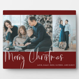 Placa Expositora Feliz Navidad Guión rojo 2 feriado de Collage de f