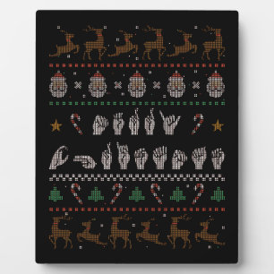 Placa Expositora Feliz Navidad - Lenguaje de Señas Americano II